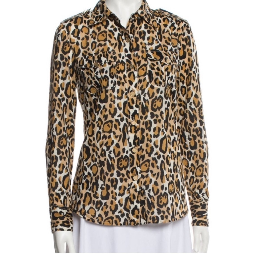 Tory Burch - Leopard Print Button-Up Shirt - Picture 6 of 8